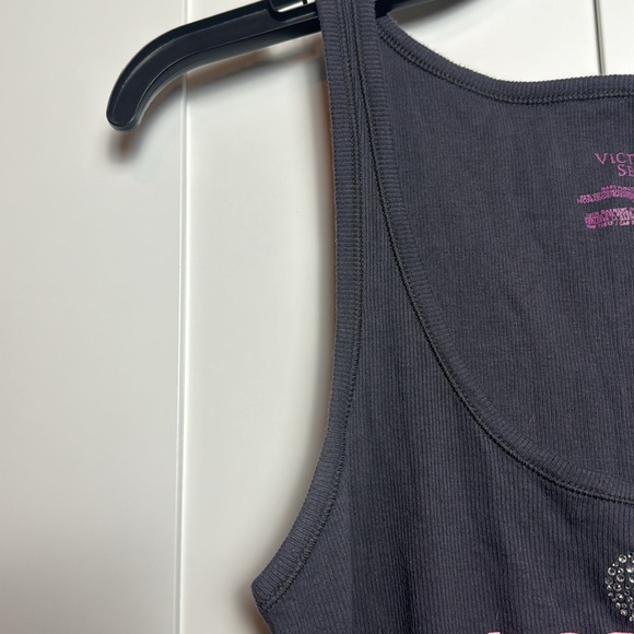 VS/ VICTORIA SECRET rhinestone heart tank top - Picture 3 of 8